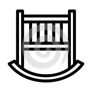 Baby Crib Vector Thick Line Icon For Personal And Commercial Use