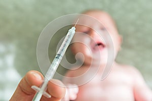 Baby Crying Over Vaccination photo