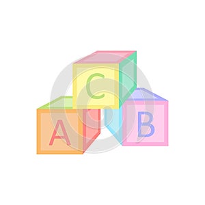 Baby cubes toy vector illustration graphic