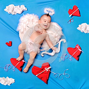 Baby cupid with angel wings