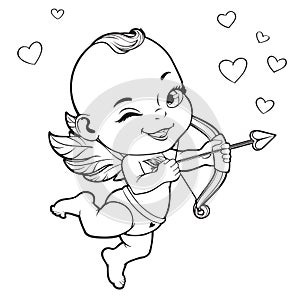 Baby Cupid shooting a bow