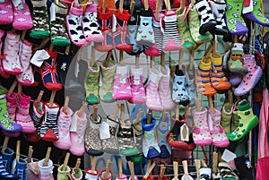 Baby cute colorful socks on the market in Nottinghill, in London