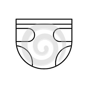 Baby diaper icon, vector nappy  sign