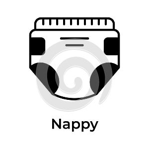 Baby diaper, premium icon of baby nappy in modern style