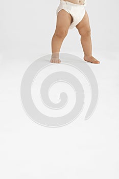 Baby In Diaper Walking