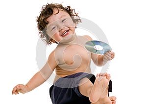 Baby with disk.