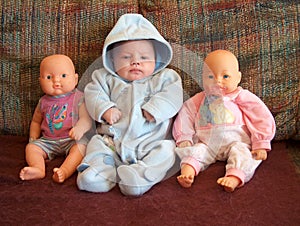 Baby and dolls