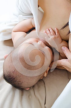 Baby drinking breastmilk
