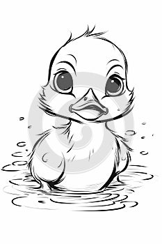 Baby Duck Coloring Page