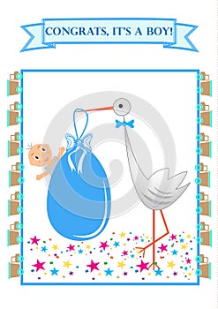 Baby due arrived with stork