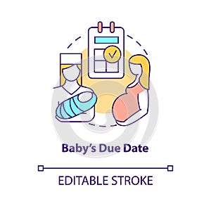 Baby due date concept icon