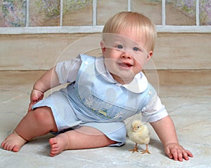 Baby and Easter Chick