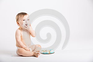 Baby Eating Cake Off Fingers