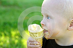 Baby Eating Ice Cream Cone