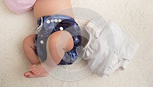 Baby with eco cloth diaper