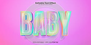 Baby editable text effect in modern trend style