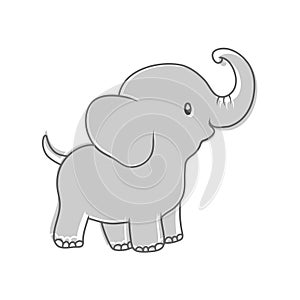 Baby elephant. children`s cartoon character for books, and theme design photo