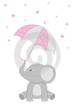 Baby Elephant - Pink Baby Shower