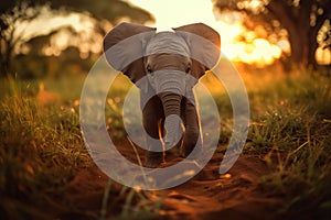 A Baby Elephant in the Wild