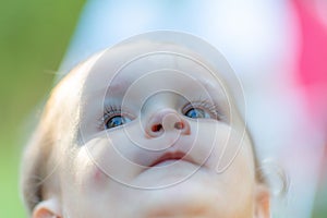 Baby face close-up