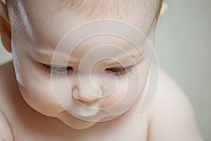 Baby face closeup