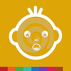 Baby Face Emotion Icon Illustration symbol design