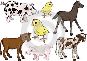 Baby farm animals set