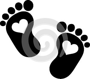 baby feet with heart svg vector file with jpeg image