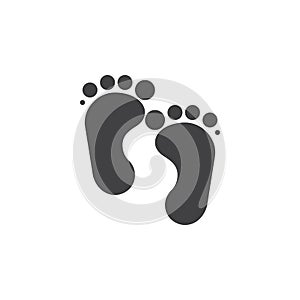 Baby feet icon vector