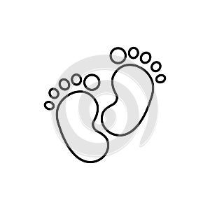 Baby feet line icon. linear style sign for mobile concept and web design. Baby footprint outline vector icon. Symbol