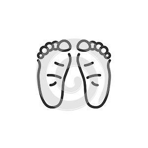 Baby feet line icon