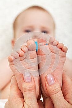 Baby feet massage