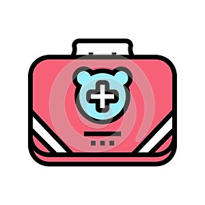 baby first aid kit color icon vector illustration