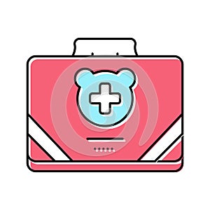 baby first aid kit color icon vector illustration