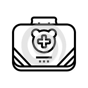 baby first aid kit line icon vector illustration