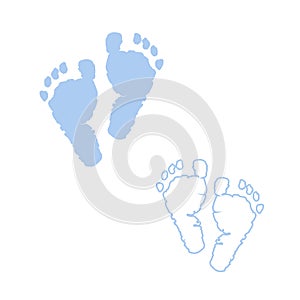 Baby foot prints. Blue colored with Baby boy foot prints