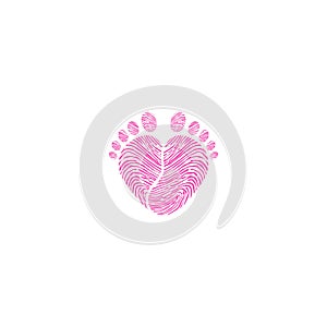 Baby footprints vector illustration photo