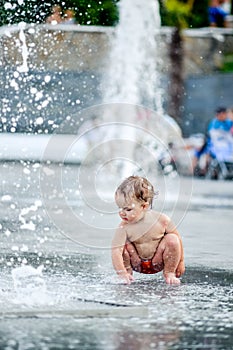 Baby in the fountain