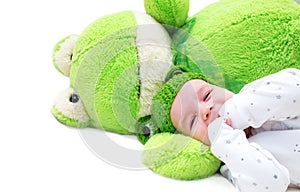 Baby and frog toy