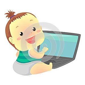 Baby In front of Laptop