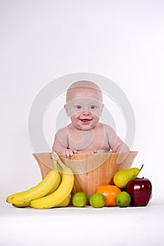 Baby in Fruit Bowl