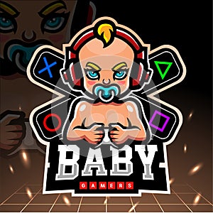 Baby gamers mascot. esport logo design