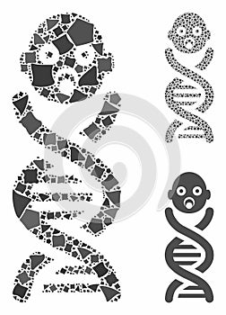 Baby genes Mosaic Icon of Ragged Items