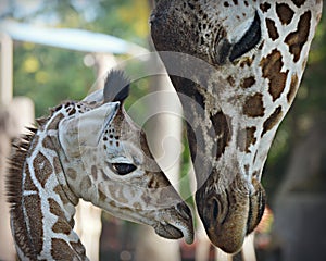 Baby Giraffe with Mom