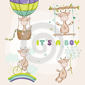 Baby Giraffe Set - Baby Shower Card