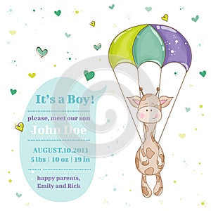 Baby Giraffe Shower Card