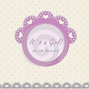 Baby girl announcement banner