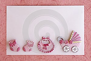 Baby girl announcement card