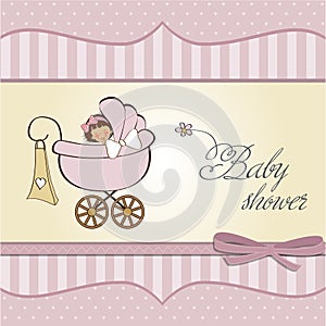 Baby girl announcement card
