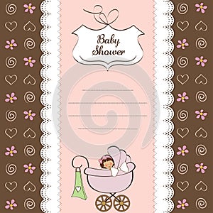 Baby girl announcement card